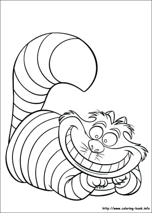 520x728 cheshire cat coloring - Cheshire Cat Smile Drawing