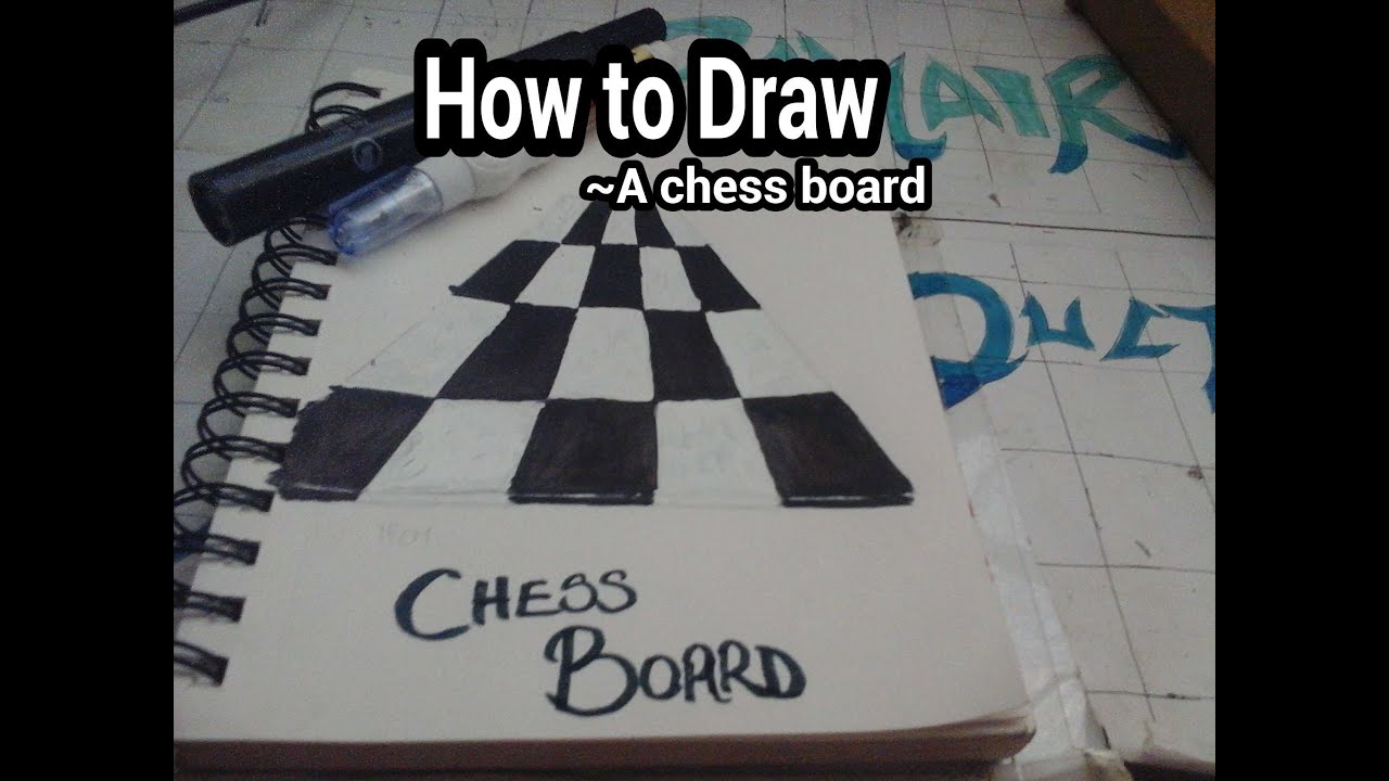 1280x720 How To Draw A Chess Board - Chess Board Drawing