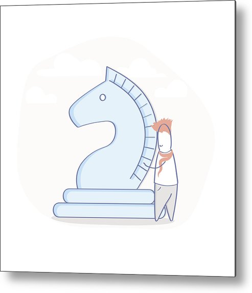 493x572 Chess Knight With Cute Cartoon Man, Business Strategy Icon Concept - Chess Knight Drawing