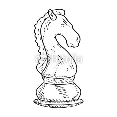 400x400 Retro Sketch Of A Knight Chess Piece Buy Photos Ap Images - Chess Knight Drawing