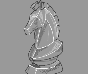 300x250 Sassy Chess Knight Drawing - Chess Knight Drawing