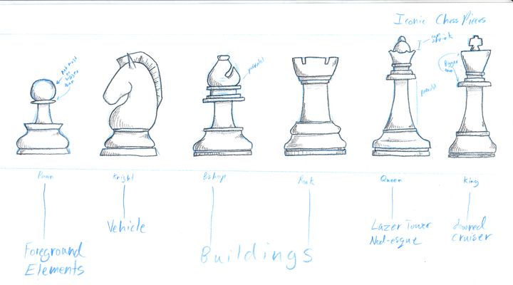 720x400 brady sketched pieces meadowhills ave queen chess - Chess Pieces Drawing