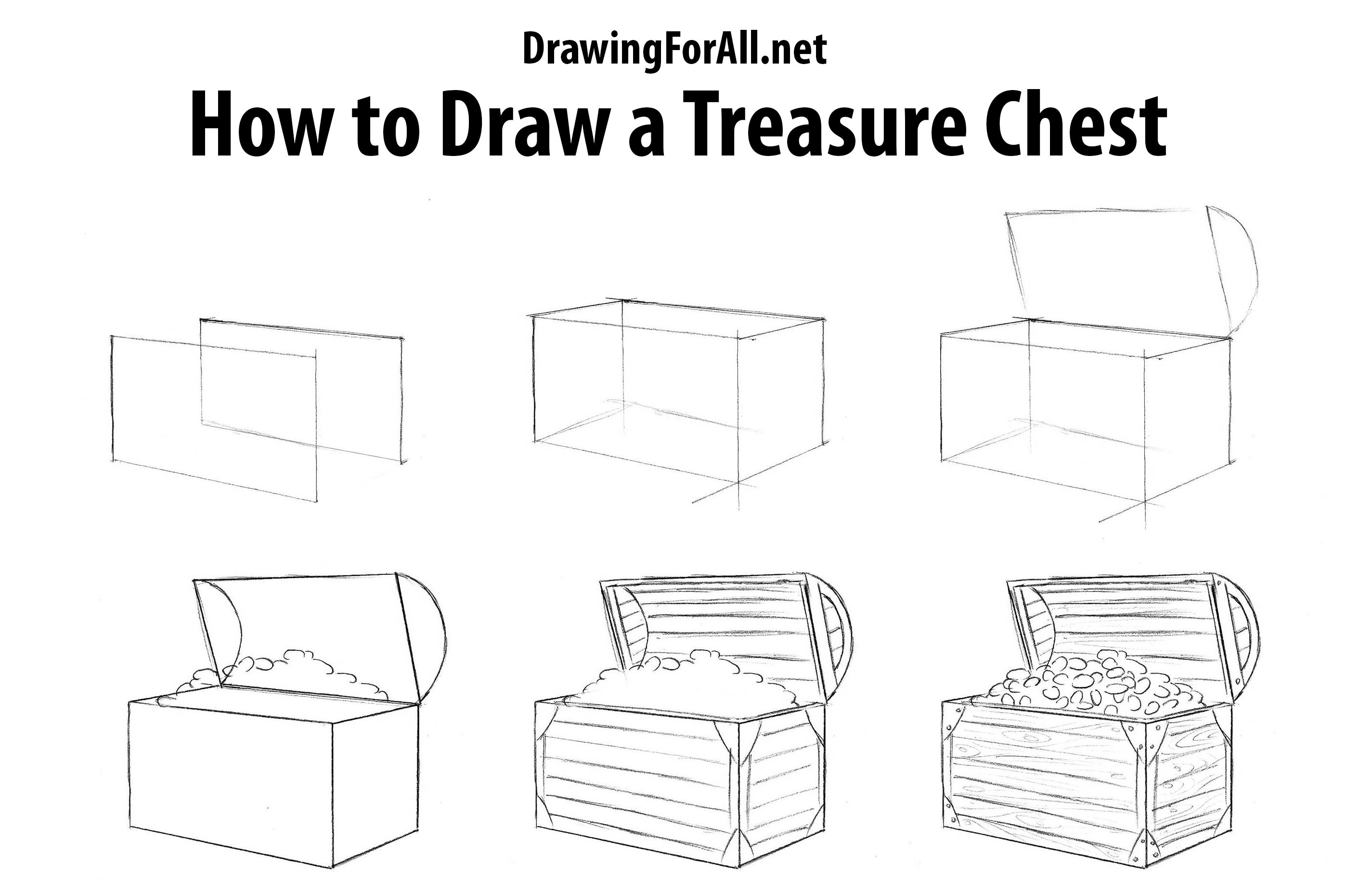2798x1861 How To Draw A Treasure Chest How To Draw Treasure Chest - Chest Of Drawings