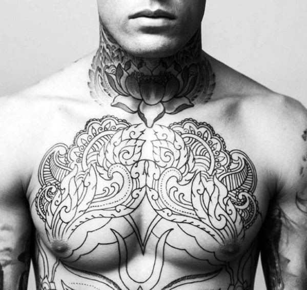 599x566 Top Best Chest Tattoos For Men - Chest Tattoo Drawings