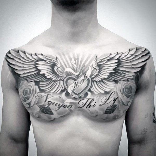 600x600 Wing Chest Tattoo Designs For Men - Chest Tattoo Drawings