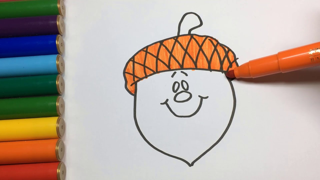 1280x720 How To Draw Chestnut Learning Coloring For Kids Coloring Book - Chestnut Drawing