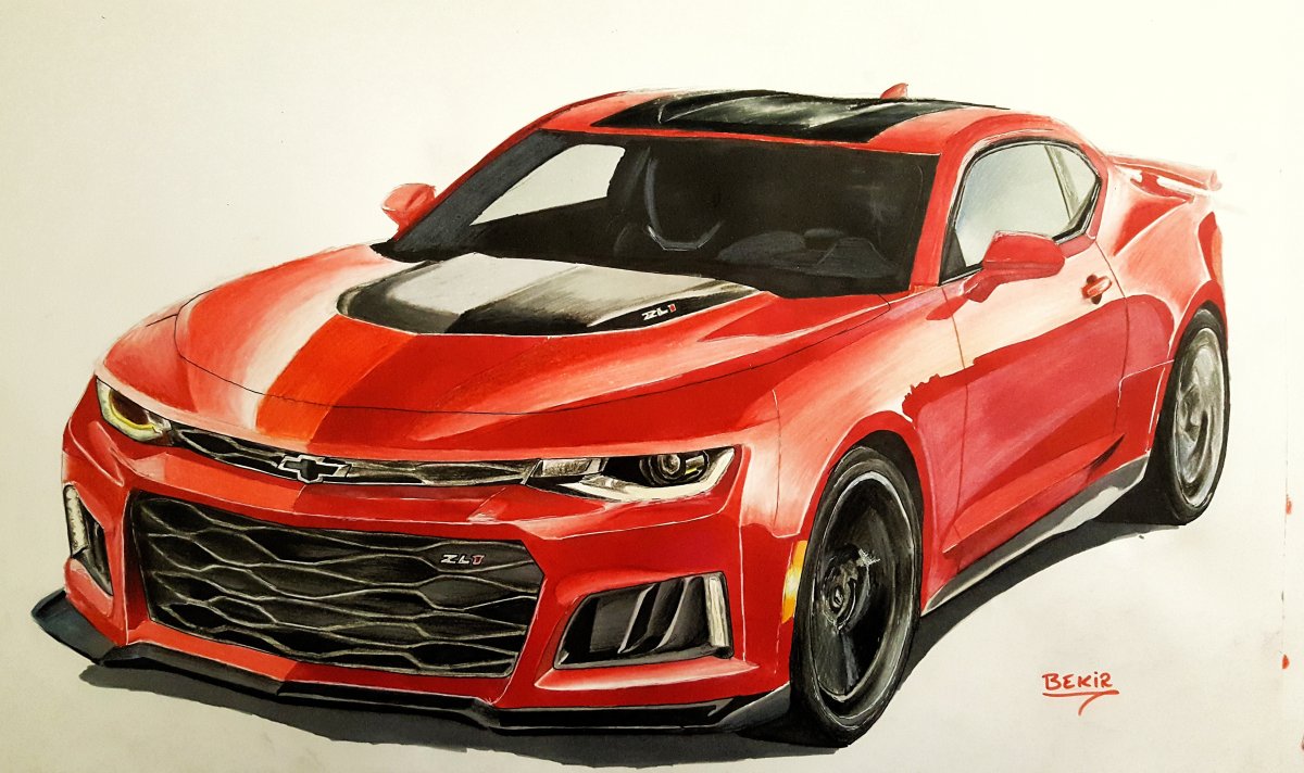 Как нарисовать chevrolet camaro