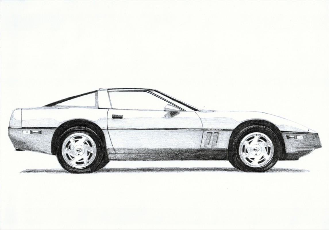 1145x800 chevrolet corvette tobado - Chevrolet Corvette Drawing