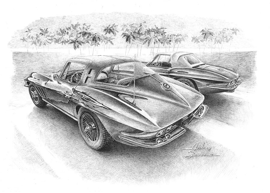 900x643 chevrolet corvette stingray drawing - Chevrolet Corvette Drawing