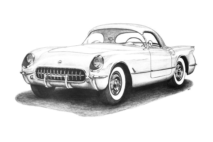 900x600 chevrolet corvette drawing - Chevrolet Corvette Drawing