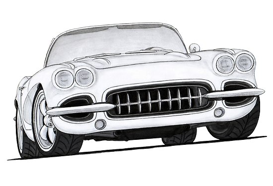 550x375 chevrolet corvette roadster drawing posters - Chevrolet Corvette Drawing