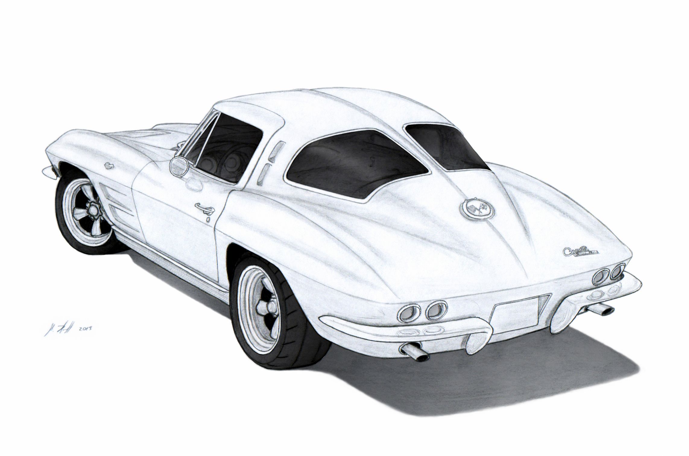 2285x1514 chevrolet corvette sting ray - Chevrolet Corvette Drawing