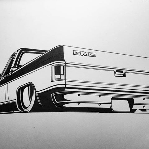 Square Body Chevy Silhouette Great Free Clipart, Silhouette - Chevy C10 Dra...
