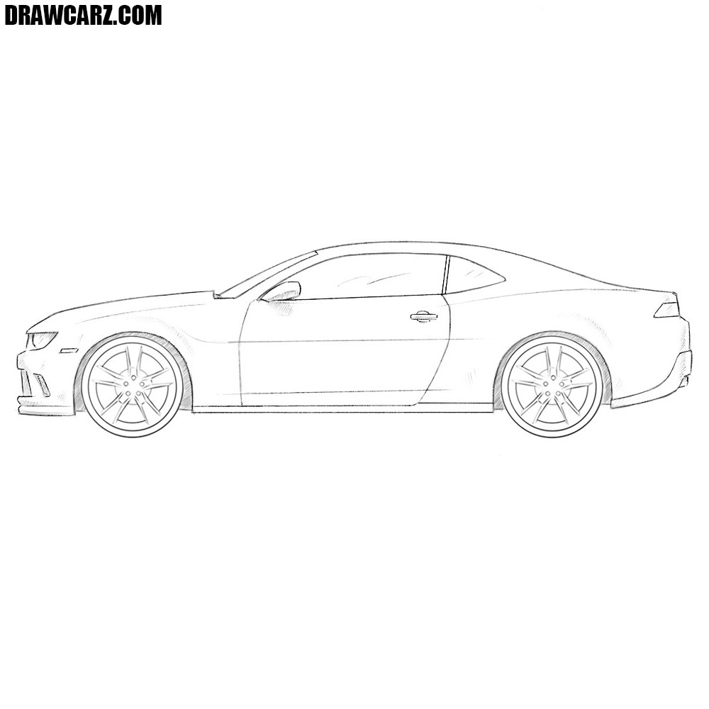 1000x1000 How To Draw A Chevrolet Camaro Drawcarz - Chevy Camaro Drawing