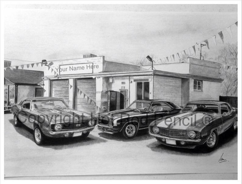 794x602 Chevy Camaro Customized Pencil Drawing Print Etsy - Chevy Camaro Drawing