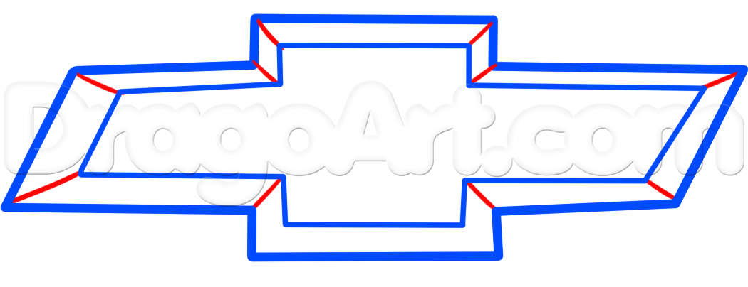 1050x404 How To Draw The Chevy Logo, Step - Chevy Drawings
