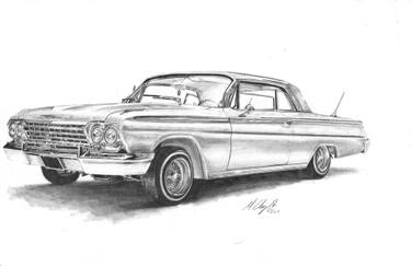 375x243 Chevrolet Impala Lowrider Drawing - Chevy Drawings