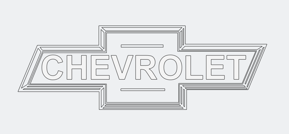 960x445 Chevy Logo Cad Model Library Grabcad - Chevy Logo Drawing