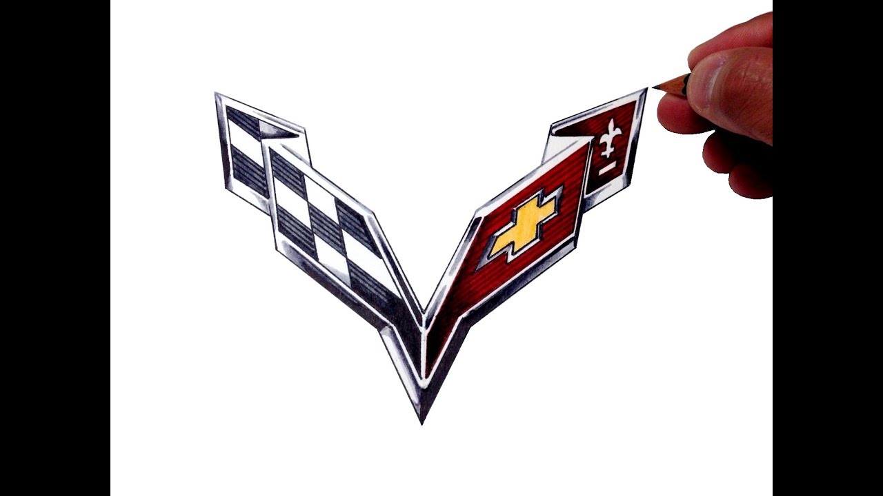 1280x720 How To Draw The Corvette Logo - Chevy Logo Drawing