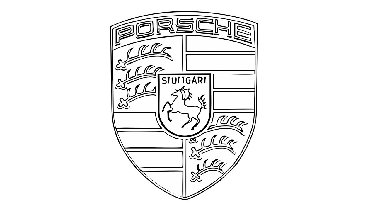 1280x720 How To Draw The Porsche Logo - Chevy Logo Drawing