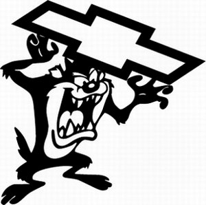 300x298 Taz And Chevy Decal - Chevy Logo Drawing