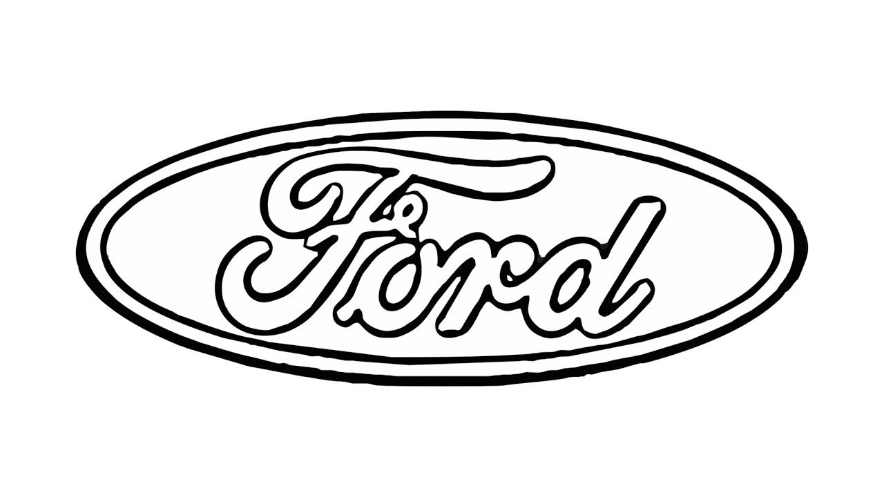 1280x720 How To Draw The Ford Logo - Chevy Symbol Drawing