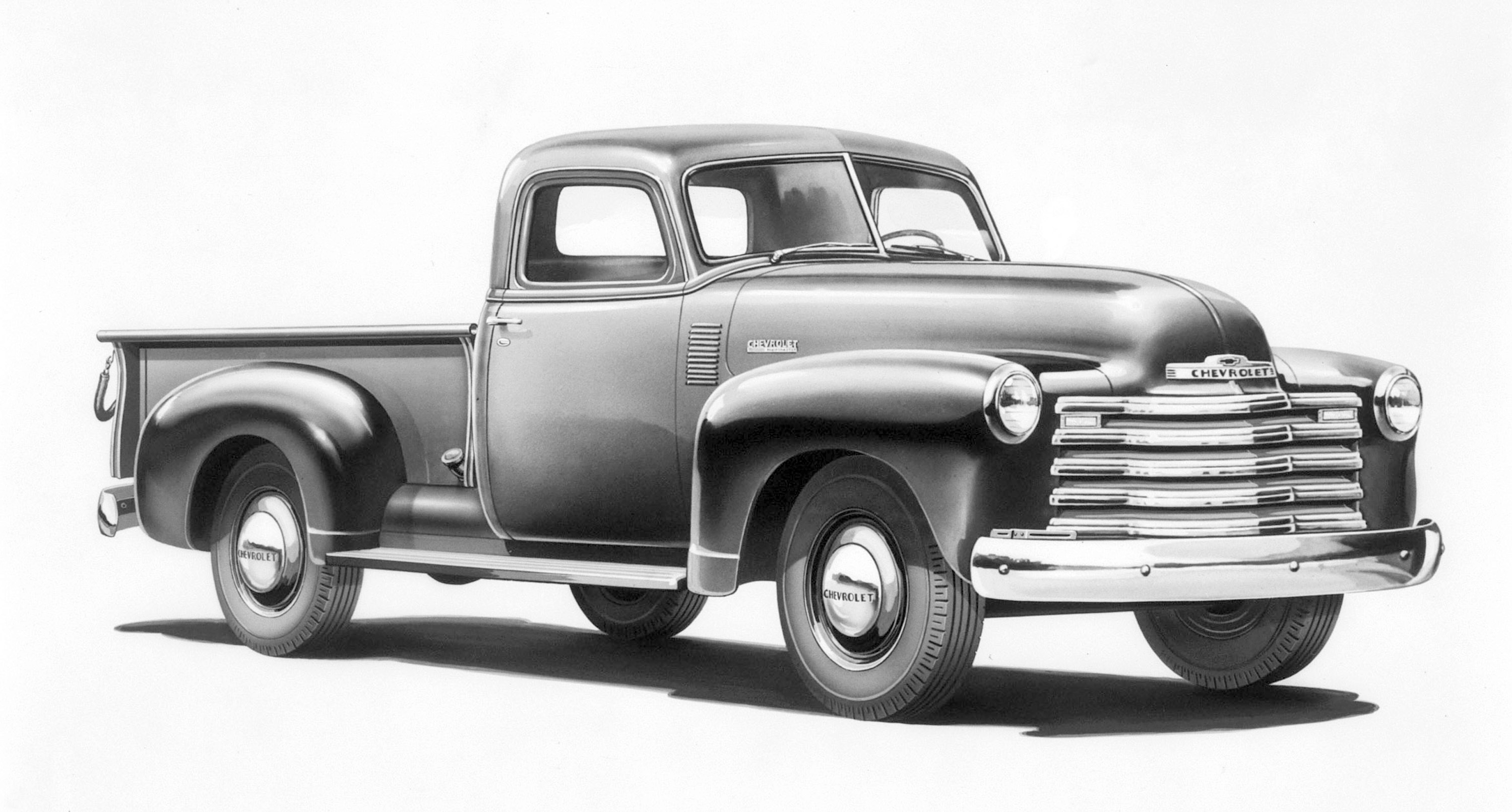 Simple Sketch Drawing Of A 1956 Chevy Stepside Truck with Pencil