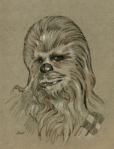 229x300 chewbacca star wars sketch card art aceo drawing artwork - Chewbacca Drawing