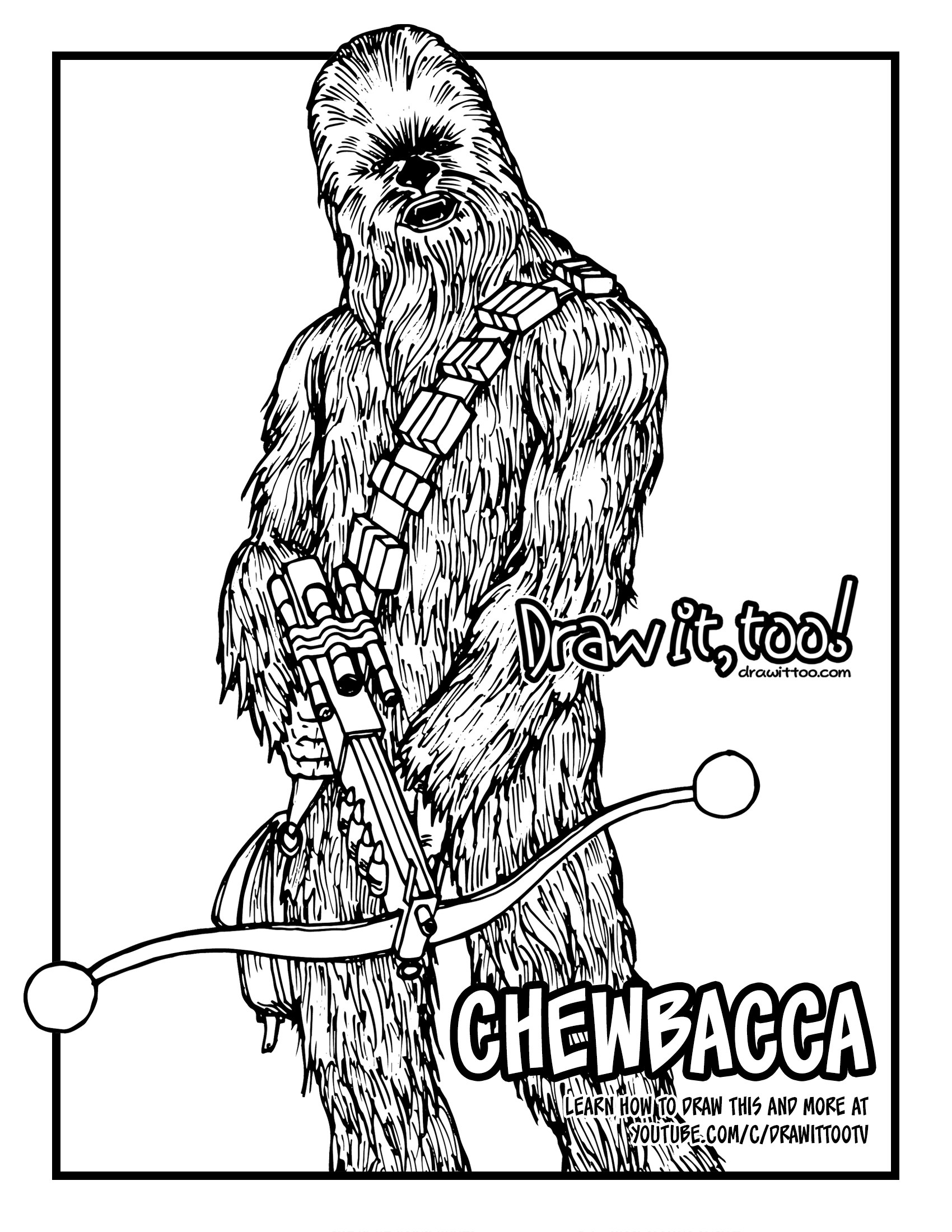 1700x2200 how to draw chewbacca - Chewbacca Drawing