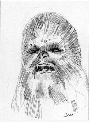 290x400 chewbacca star wars sketch card aceo art drawing - Chewbacca Drawing