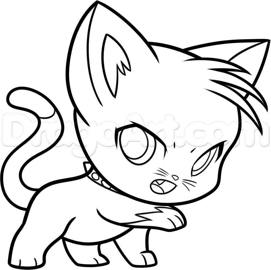 Step How To Draw Chibi Scourge - Chibi Cat Drawing. 
