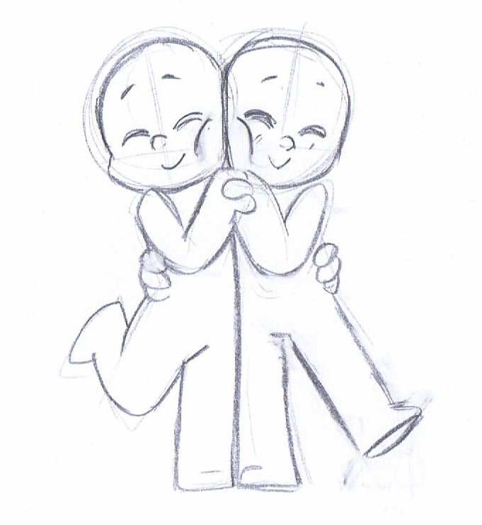 681x741 Chibi Couple Reference Pose Draw The Squad Drawings, Art - Chibi Couple Drawing