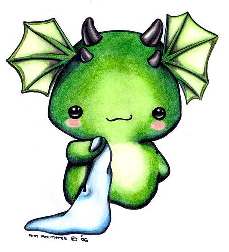 455x500 Cute Dragon Drawings - Chibi Dragon Drawing