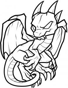 234x302 How To Draw An Anthro Baby Dragon, Anthro Baby Dragon, Step - Chibi Dragon Drawing