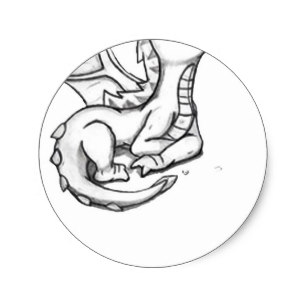 307x307 Chibi Dragon Stickers Zazzle - Chibi Dragon Drawing