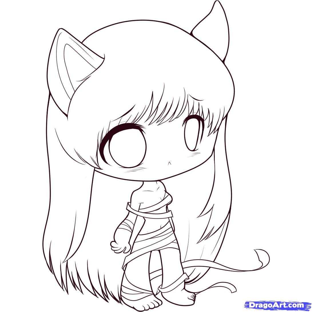 1091x1091 How To Draw Chibi Elfen Lied, Step - Chibi Drawing
