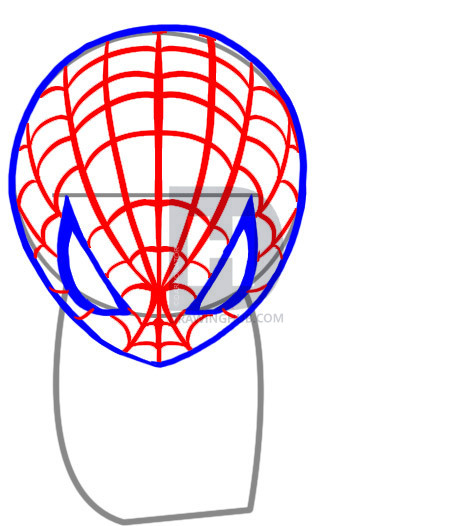 459x526 How To Draw Chibi Spiderman, Step - Chibi Spiderman Drawing