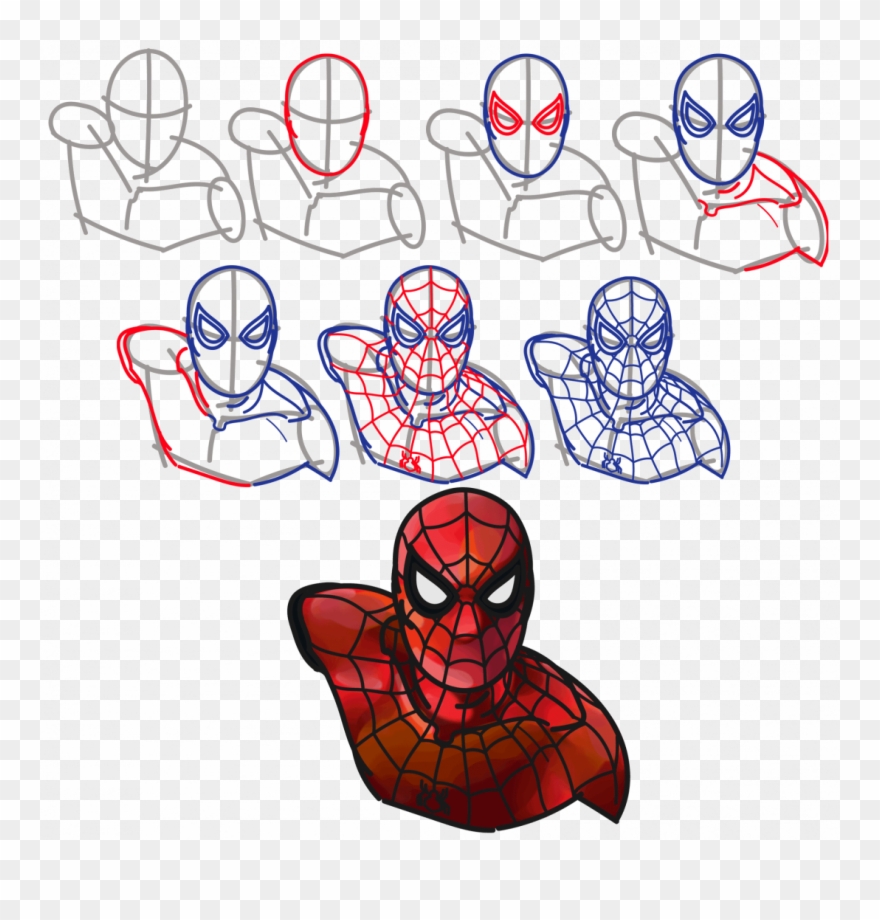 880x920 Large Size Of How To Draw Chibi Spiderman Step - Chibi Spiderman Drawing