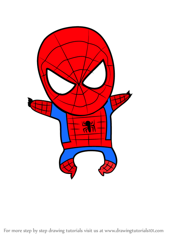 567x800 Learn How To Draw Chibi Spiderman - Chibi Spiderman Drawing