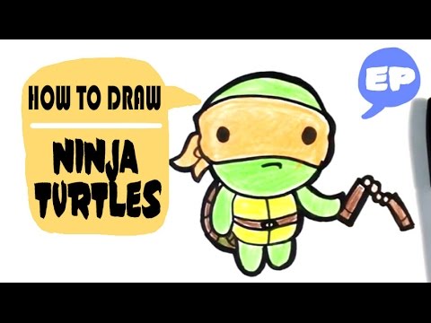 480x360 How To Draw Michaelangelo From Ninja Turtles - Chibi Turtle Drawing