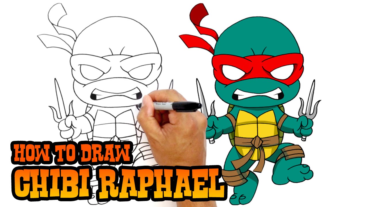 1280x720 How To Draw Raphael Teenage Mutant Ninja Turtles - Chibi Turtle Drawing