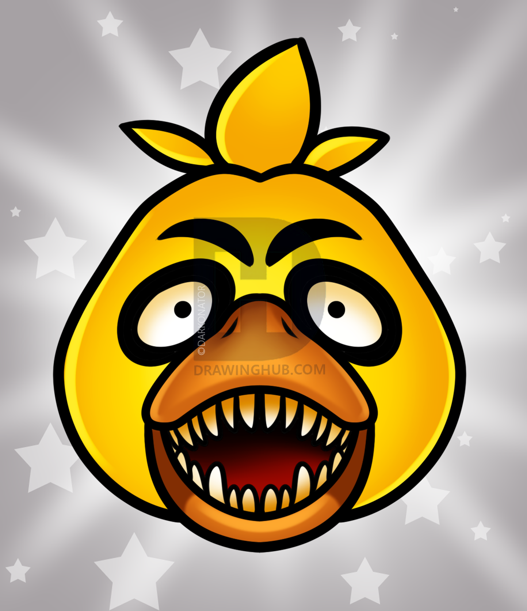 1031x1195 how to draw chica the chicken easy, step - Chica Drawing