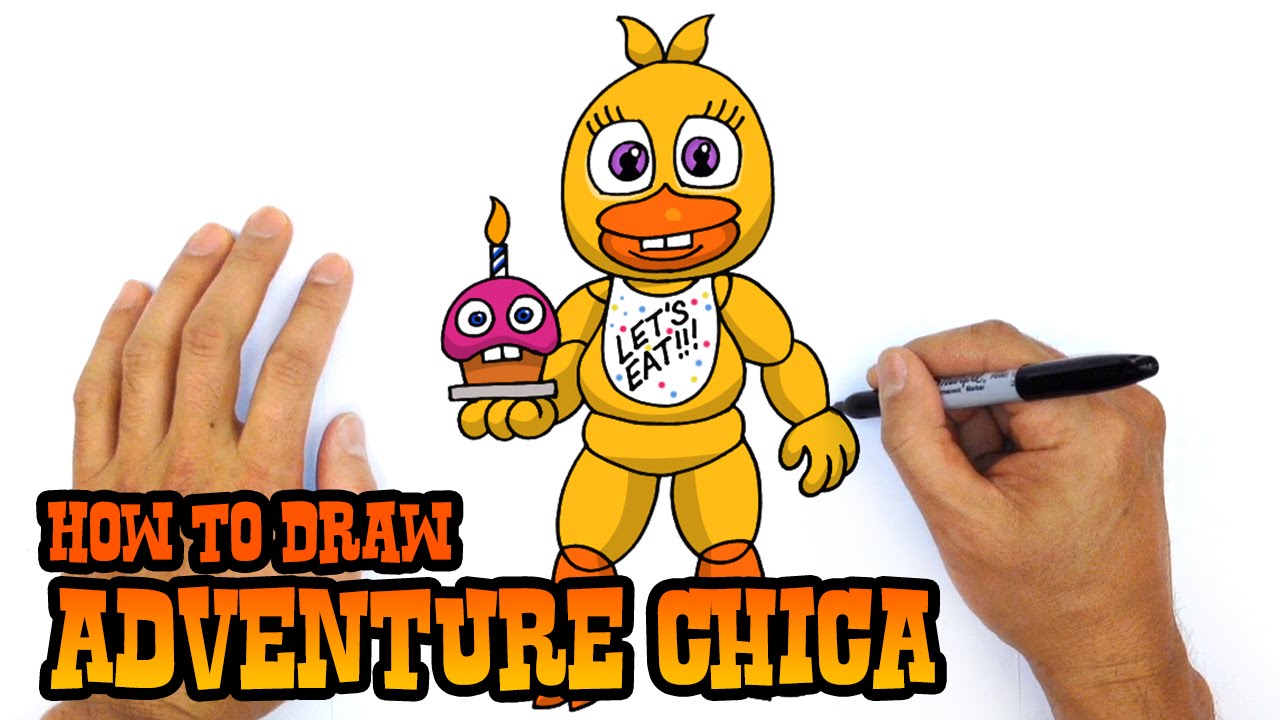 1280x720 how to draw adventure chica fnaf world - Chica Drawing
