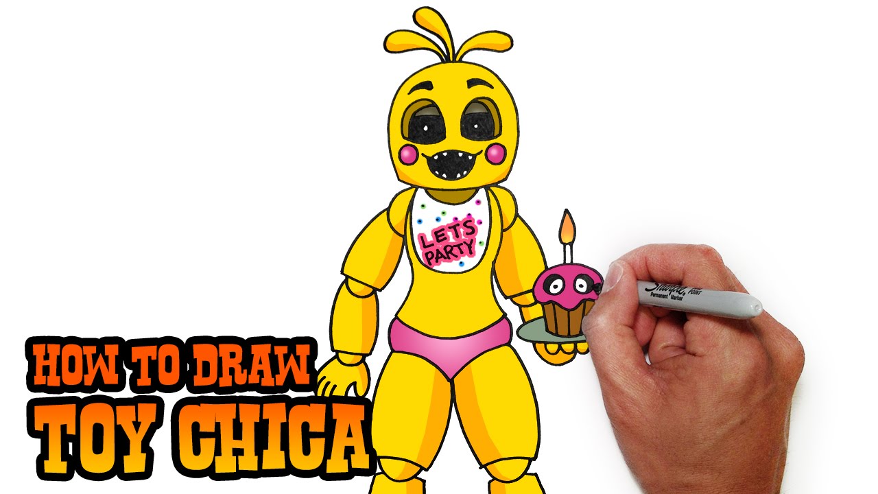 1280x720 how to draw toy chica fnaf video lesson - Chica Drawing