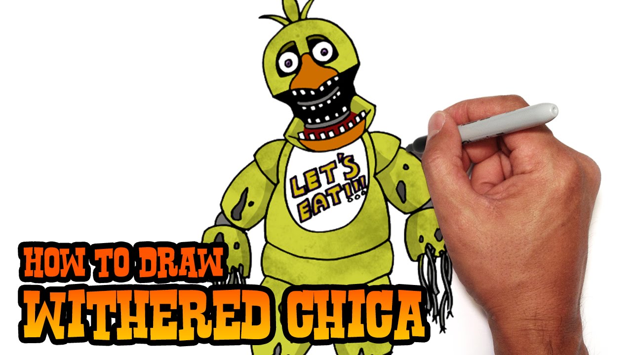 1280x720 how to draw withered chica five nights - Chica Drawing