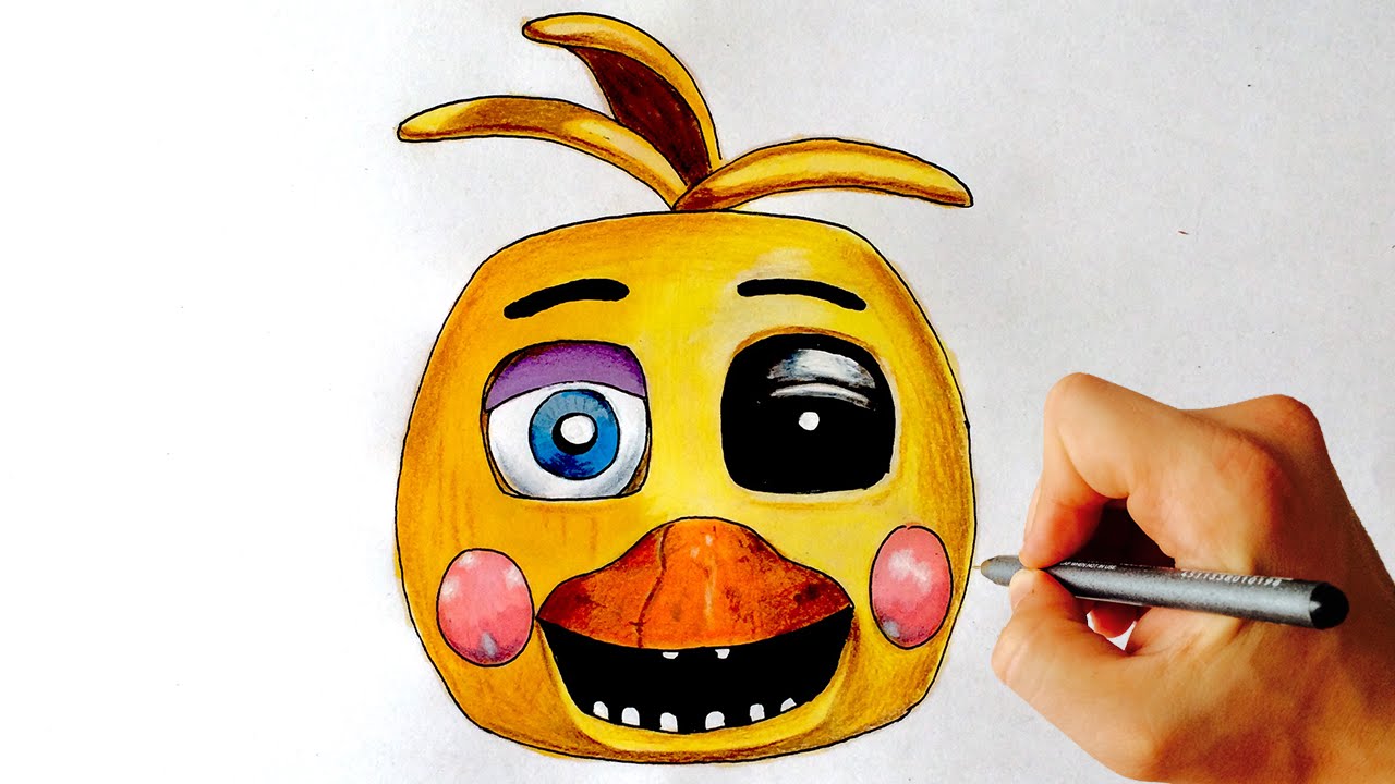 1280x720 withered toy chica fnaf how to draw - Chica Drawing