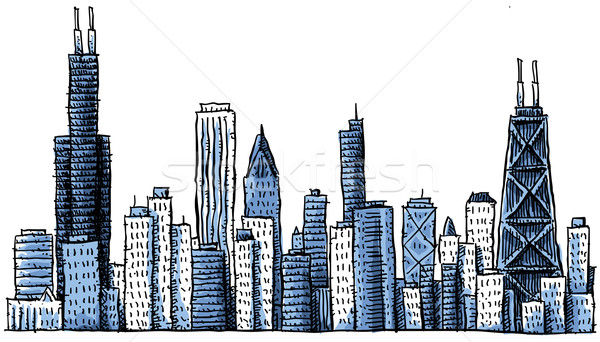 600x342 chicago bean skyline drawing - Chicago Bean Drawing