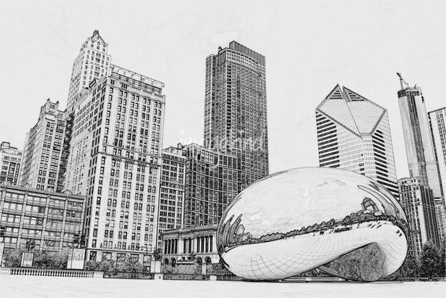 650x435 chicago bean millennium park - Chicago Bean Drawing