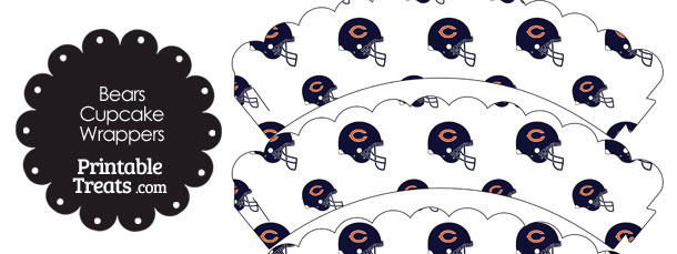610x229 chicago bears football helmet scalloped cupcake wrappers - Chicago Bears Helmet Drawing