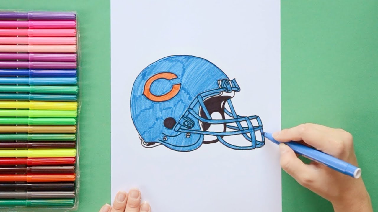 Chicago Bears Helmet Drawing at PaintingValley.com | Explore collection ...